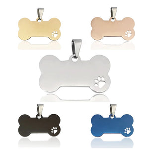 Two Trees 20Pcs Stainless steel Bone Pet ID Tag