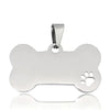 Two Trees 20Pcs Stainless steel Bone Pet ID Tag - Silver