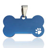 Two Trees 20Pcs Stainless steel Bone Pet ID Tag - Blue