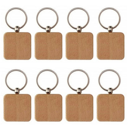 Holz-ID-Tags, blanko, rechteckig, Holz-Schlüsselanhänger zum Selbermachen