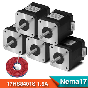 Two Trees 5pcs Nema 17 4-lead Stepper Motor 42 Motor 17HS8401S 1.5A CE ROSH ISO CNC Laser and 3D printer motor